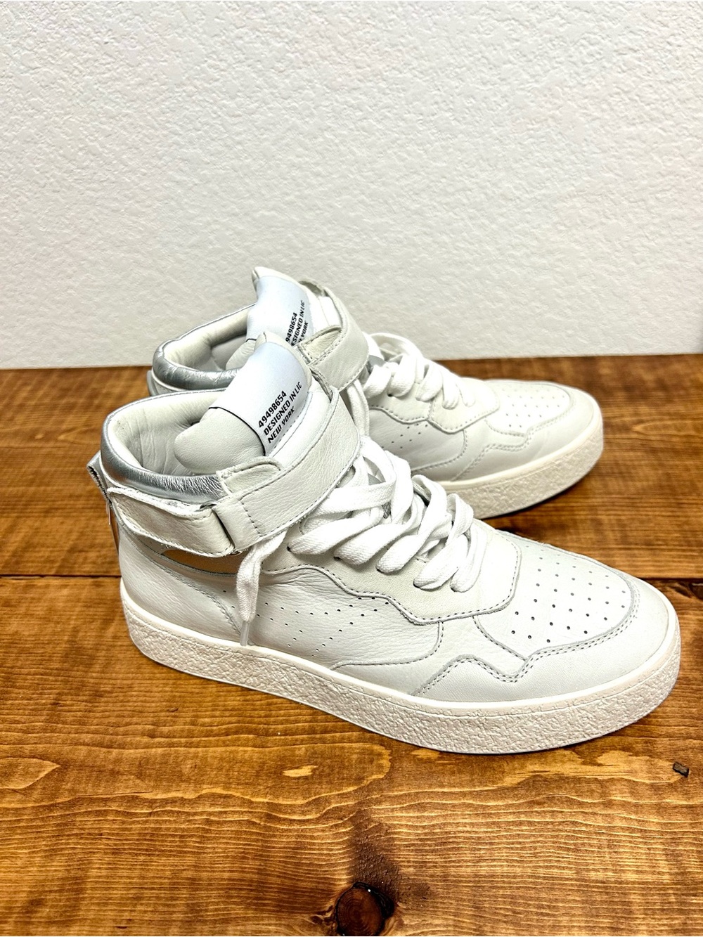 Steve Madden Wayne White Leather High Top Sneakers Size 6